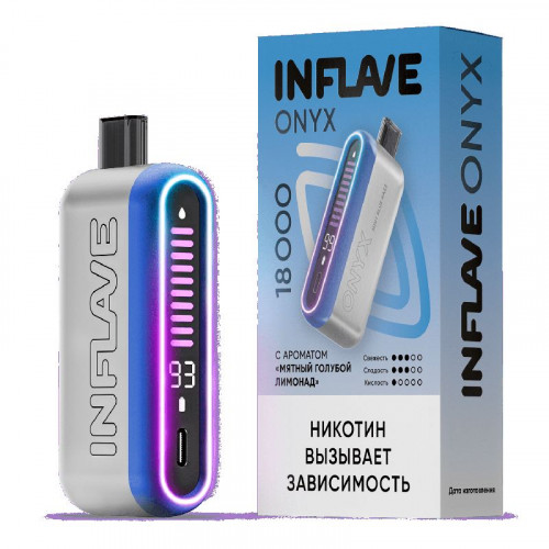 INFLAVE ONYX 18000 затяжек Мятный голубой лимонад